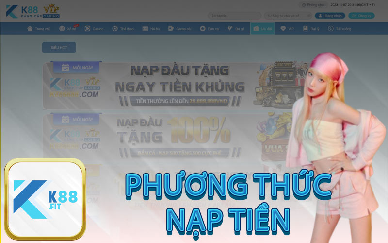 PHƯƠNG THỨC NẠP TIỀN